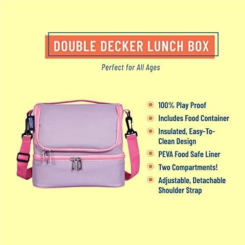 Lunchkin de dois compartimentos Wildkin para meninos e meninas, solução perfeita para embalar lanches quentes ou frios para a escola e viagens infantis, ideal para a lancheira para crianças