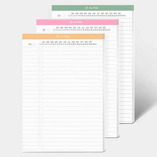 Para fazer a lista no bloco de notas, o planejador diário sem data, planejamento da lista de verificação de verificação de produtividade Pad para trabalho e organização pessoal, 52 folhas, 3 pacotes