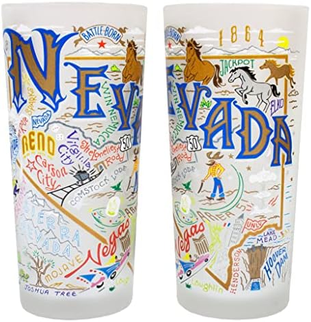 Catstudio Nevada Drinking Glass | Obra de arte inspirada na geografia impressa em uma xícara de gelo