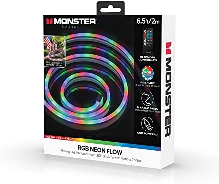 Xtreme Digital Lifestyle Acessórios Monstro 6,5 pés RGB Tecnologia de fluxo de cores de cor led ladra, instalação