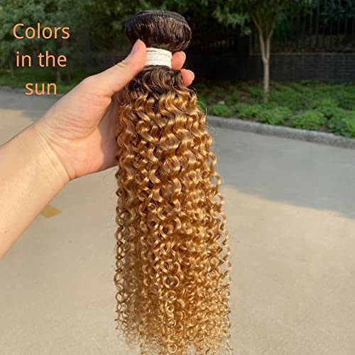 Remy Hair Helpy Bundles Curly Human Hum Honey Blonde ombre Extensão de cabelo 1 pacote para mulheres negras