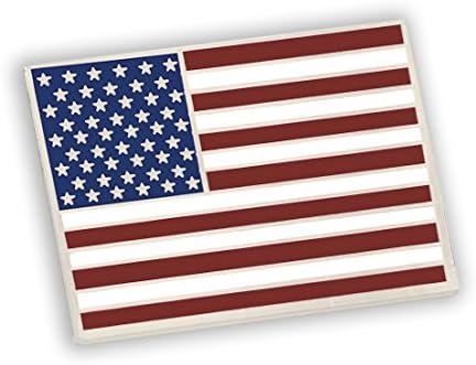 Forge American Flag Lapeel Pin orgulhosamente feito em EUA- Retângulo banhado a prata