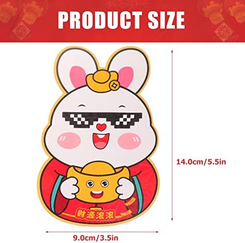 Toddmomy Kids carteira 18pcs Ano chinês dos pacotes vermelhos de coelho Ano novo chinês Rabbit lunar Hongbao Estilo Red Saco