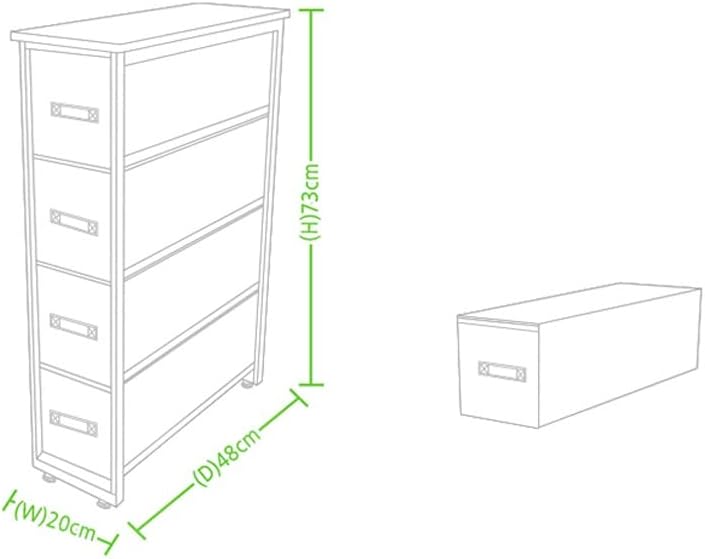 N/A Drawer estreito Gabinete de armazenamento de 4 camadas Rack Simple Rack Gap Gap Armário de guarda-roupa Caixa de