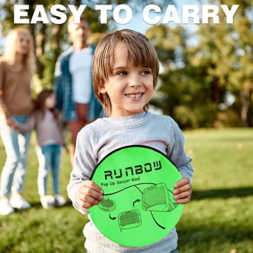 Runbow 3.3x2.2ft Pop -up Goltet Soccer Met para crianças Futebol infantil Funcionista ao ar livre no quintal e na praia