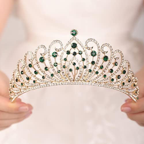 Wekicici Tiara Crystal Cristão Rainha Coroa Rhinestones Princesa Tiara para Mulheres Strassm Crown Crown Bridal Concurso