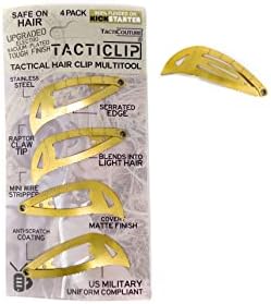 4 pacote - clipes de cabelo tático tanque claro, barretas de snap multitool - Multi -Ferramenta Multi -Ferramenta Multi -Funcional - Cortador de Caixa, borda serrilhada, garra de raptor - superfície anti -arranha