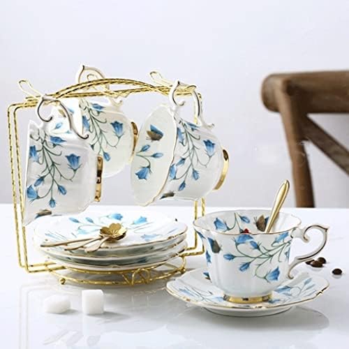TDDGG Bone China Tarde Cup de Cerâmica Celemic Copo Elegante Flora Cupo de Crack de Diotricer de Chá de Flores