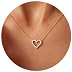 Colares de coração de Guoke para mulheres, colares fofos 14K Dainty Gold Colar Gold Trendy Jewelry Jewelis