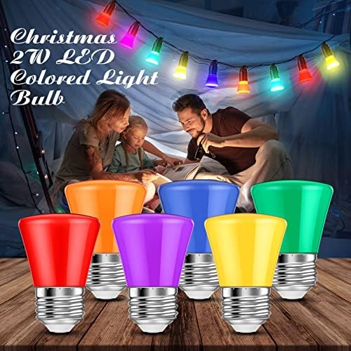 25 PCs Christmas 2W Lâmpadas LED lâmpadas lâmpadas de substituição para luzes de cordas externas e26 base plástico à prova d'água S14 lâmpada LED para casamentos Halloween Patio Party Bar Decor