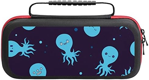 Engraçado Octopus Blue Carregar Bolsa de armazenamento Chave Bolsa de casca de viagem para acessórios e jogos
