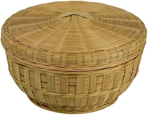 JKUYWX Cesto de chá com tampa, cesta de ovos, cesta de frutas, cesta de armazenamento, cesta de tampa, produtos artesanais