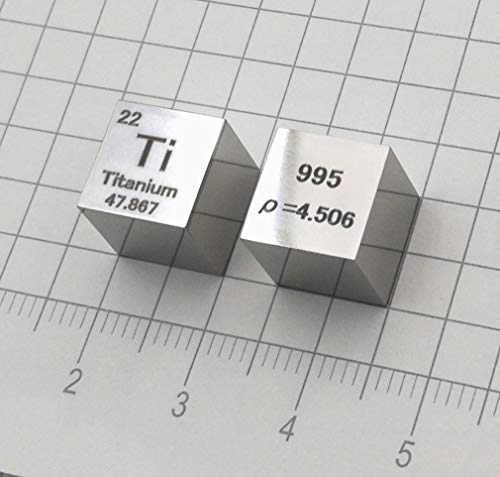 Cubo de metal de titânio de 10 mm 99,5% Puro para elemento Coleção Laboratório de laboratório Hobbies Hobbies Substância Block Display