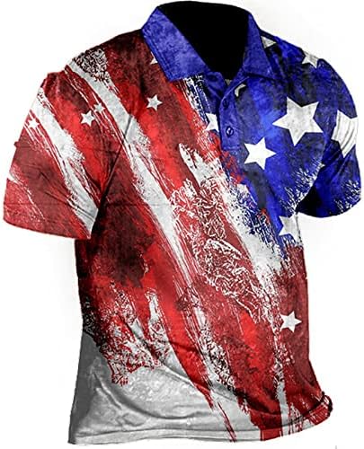T-shirts masculinos de verão Men's Patriótico Performance Independência Dia American Flag Classic Fit Shirt camiseta para