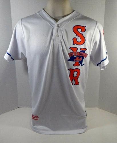 2021 Syracuse Mets Wagner Lagrange 6 Game usado Jersey White ALS 129 - jogo usado camisas MLB