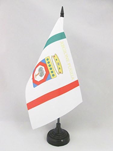 AZ FLAND APULIA TABELA BANDEIRA 5 '' X 8 '' - Itália - Região italiana da bandeira da mesa Puglia 21 x 14 cm - Beck