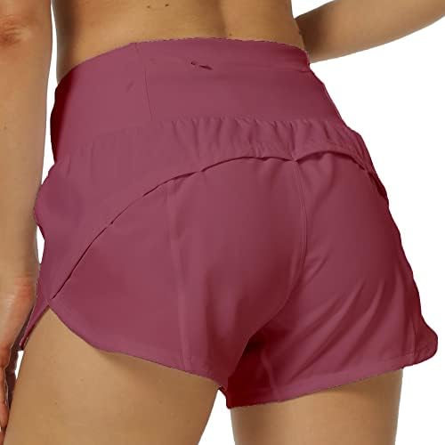 Kcutteyg Shorts de corrida para mulheres com liner alta cintura