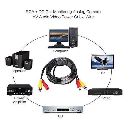 Cabo de áudio RCA, cabo RCA + DC Video Powe, pré-fabricado por um cabo de fio de arame Full-Power Power Power Power RCA Prefeito