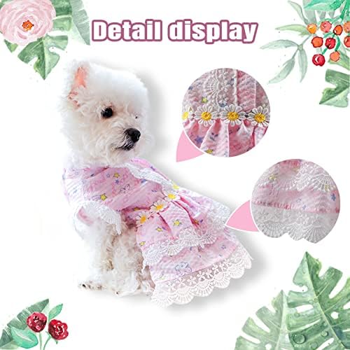 Vestido de cachorro hrttsy roupas de cachorro para cães pequenos gato primavera verão fofo cachorrinha floral vestido