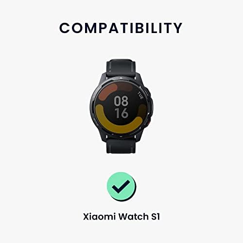 Pulseira Kwmobile Compatível com Xiaomi Watch S1 Active - Silicone and Leather Sport Bracelet Strap - Black