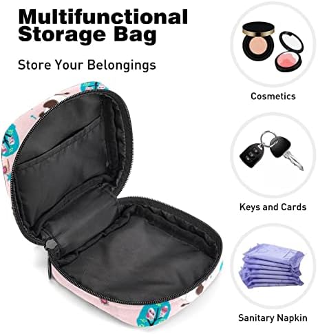 Bolsa de armazenamento de guardanapos sanitários, sacos de zíper menstrual reutilizável portátil, bolsa de armazenamento de tampão para