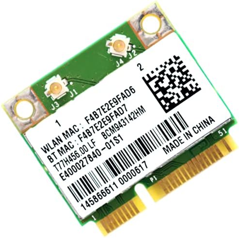 Deal4go BCM43142 Mini PCIE Card WiFi Adaptador 802.11n Card WLAN sem fio com Bluetooth 4.0 para Broadcom BCM943142HM Dell/Asus/Acer Laptop, branco