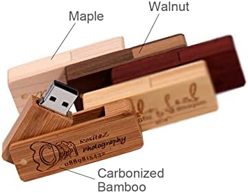 Glips de madeira gravados personalizados 16 GB Pendrive com chaveiro 5pack - Maple