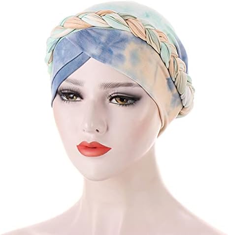 Jdyaoying 2pcs Chemo Cancer Turbans for Women Braid Turban Cap Headwrap Cabeça Lenço