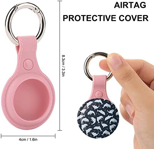 Dolphin Silhuettes Holder para Airtag Key Ring TPU Tag da capa de protetora da caixa de proteção Locator para bagagem de carteira