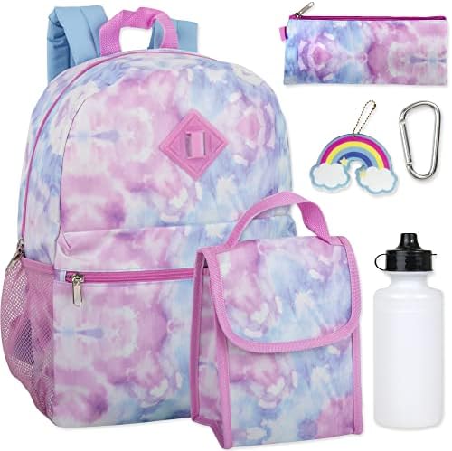 TRAIL MAKER GIRL's 6 em 1 mochila com lancheira, caixa de lápis, chaveiro e acessórios