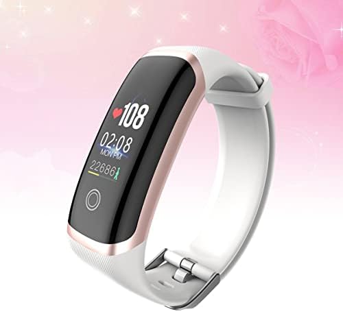 Mikikit 2pcs Fitness Blood Oxygen White Golden Watches A alarme das mulheres Taxa para pulseira de pulseira de pulseira