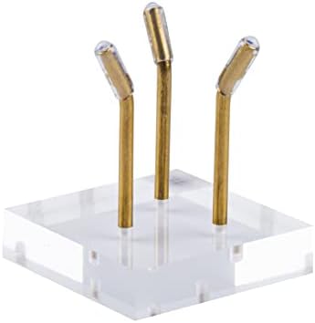 Awsakc Metal Arm Display Stand Easel com base acrílica de 60 mm para exibir coral de ágata mineral de rocha de cristal