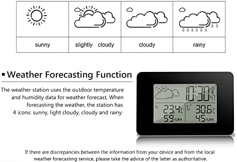 Douba Indoor Outdoor para casa com sensor Digital Temperature umidade Despertador com luz de fundo da luz de fundo