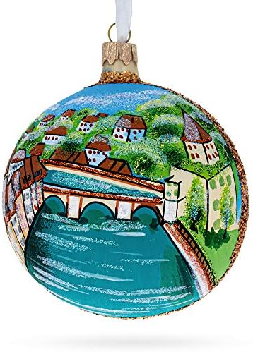 Cidade Velha, Berna, Suíça Bola de vidro Bola de Natal Ornamento de 4 polegadas