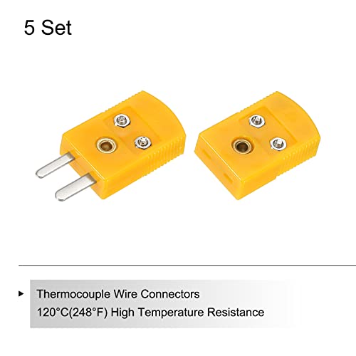 Conectores de fio de arame de termopar do tipo Meccanity Mini K, adaptador de plugue fêmea de alta temperatura 120 °