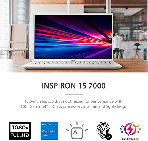 Dell Inspiron 15 Plus 7501 Touch 15,6 ”Laptop FHD, Core i5-10300H, retroiluminado KB, impressão digital, webcam, Wi-Fi