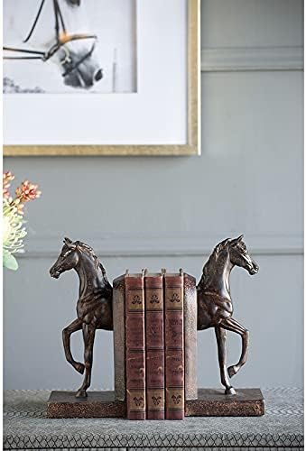 Conjunto de exibição decorativa de A&B Home de 2 Trotting Horse Livros de Decoração da Biblioteca de Decoração Decora de Decoração