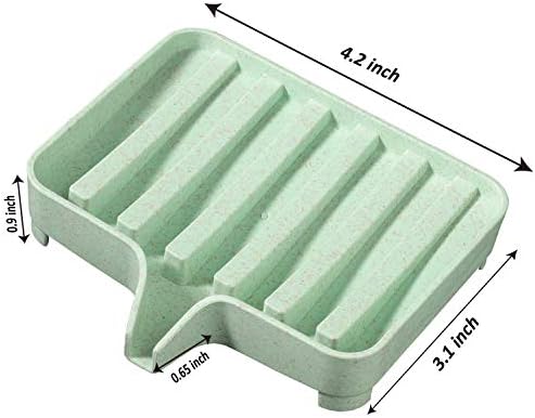 INOVAT 2 Pack Soap Dish Cand Solder com dreno, bandeja de prato de chuveiro de sabão para bandeja de banheiro para facilitar a limpeza, seca, estende a vida útil do sabão