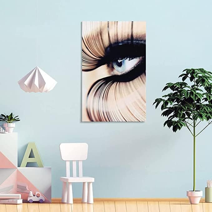 Poster de decoração de salão de beleza exagerado criativo olho de maquiagem Poster de parede de parede Pintura de arte impressão