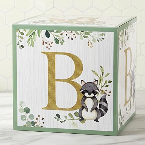 Kate Aspen Woodland, 4 contagem, caixas de bebê com cartas para decoração de chá de bebê