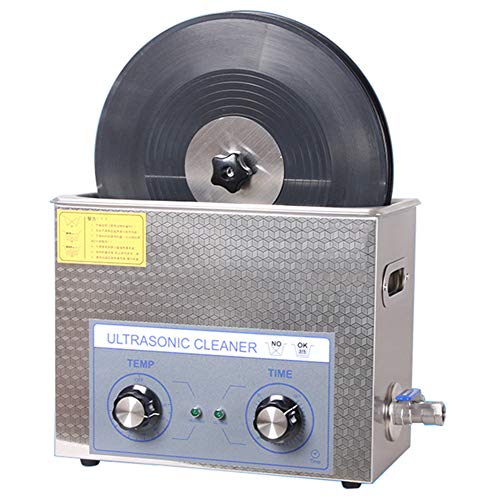 Newtry 6L Aço inoxidável Ultrassonic Vinil Record Cleaner Disc/Dish Machine, 4pcs uma vez, 0 ~ 30 min e 20 ~ 80 ℃ Ajustável