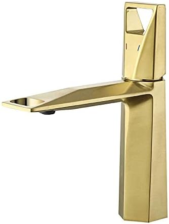 Cabeça de chuveiro xyyxdd, torneira de bacia de escova de ouro único Hot e Cold Levaver Design Mixer Mixer Brass Basin Torneira-Rose