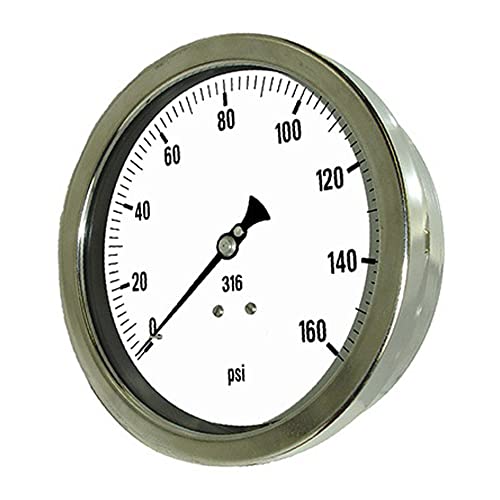 PIC Bedage 6002-4rp-gf 6 Dial, faixa de 0/3000 psi, tamanho de conexão NPT de 1/4, bitola de pressão do processo de glicerina de montagem