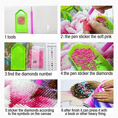 Pintura de diamante grande Diamond Rose Rose Love By Number Kits, DIY 5D Diamond Diamond Round Drill Stitch Crystit
