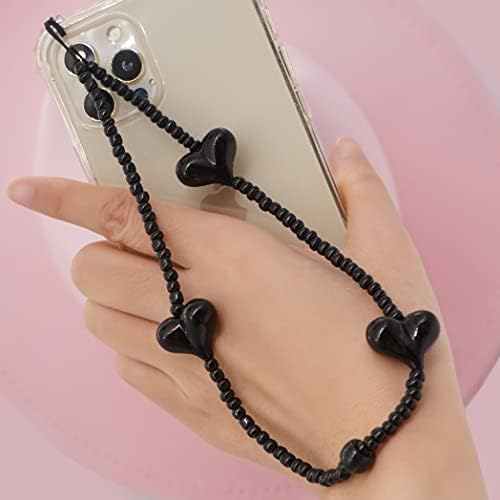 Isysuii Phone Phone Felicionista Strap Strap fofo Kawaii Rainbow Color Pearl Bracelet Handmade Keychain Anti-Lost Phone Charm Acessórios para mulheres para mulheres meninas
