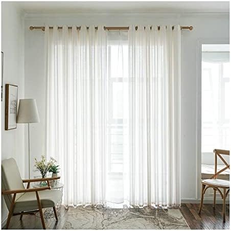 DAESAR 2 painéis cortinas semi -transparentes para sala de estar, ilhós de cortina de voz pura