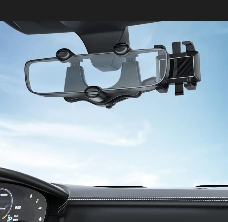 Suporte de telefone de carro rotativo e retrátil - Suporte de telefone espelho de vista traseira, suporte do suporte para