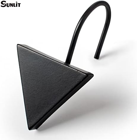 Curta de chuveiro decorativo geométrico iluminado solos, triangular matt triângulo geométrico preto