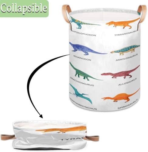 Conjunto de dinossauros padrão cesto de lavanderia dobrável cesto de lavanderia grande cesto de lavanderia de armazenamento