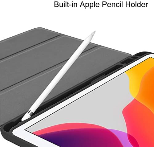 Caso do Cisoo iPad 10.2 para 2020 8th Gen e 2019 iPad 7th Generation Case, Slim Trifold Stand TPU Back Shell Smart Cover Case para iPad 7th 8th Gen 10.2 polegadas 2019/2020 com porta-lápis-cactus